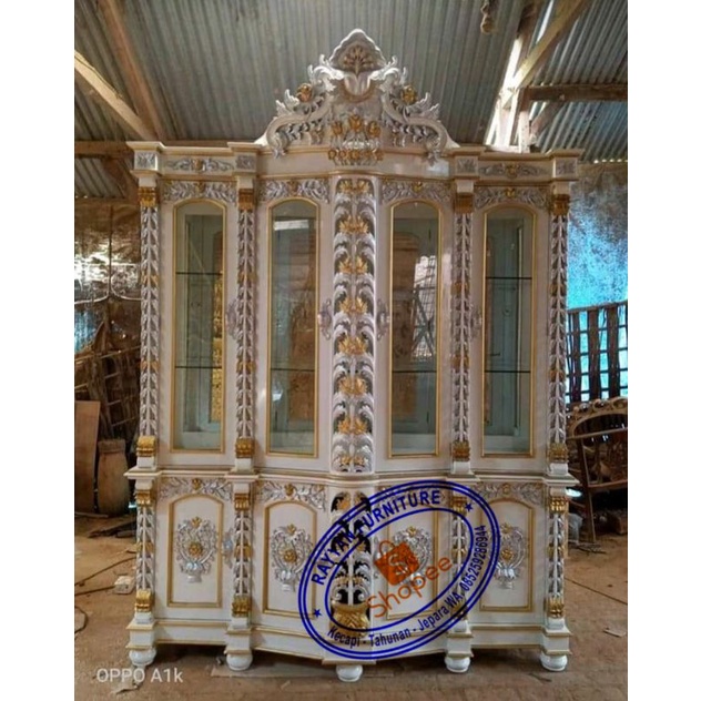 almari sudut dan hias sima ukiran jati jepara