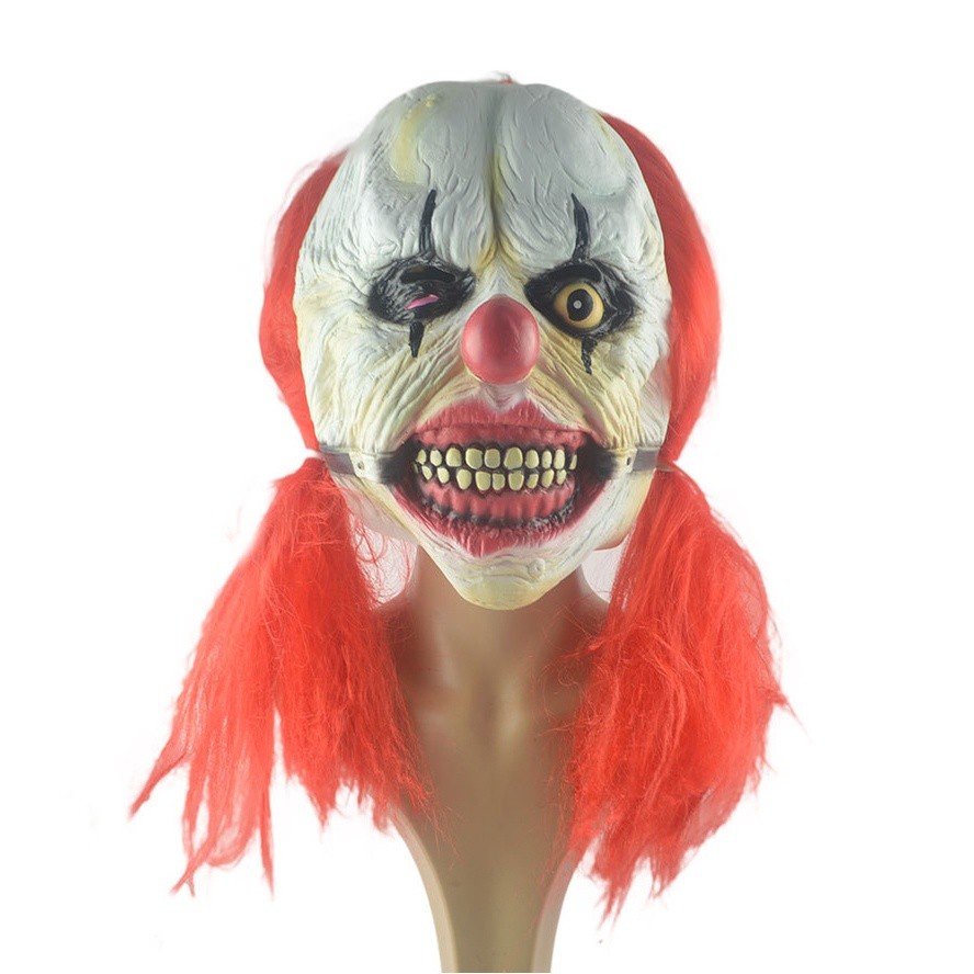 TOL-12 topeng latex karet full head kepala badut clown halloweeen mask