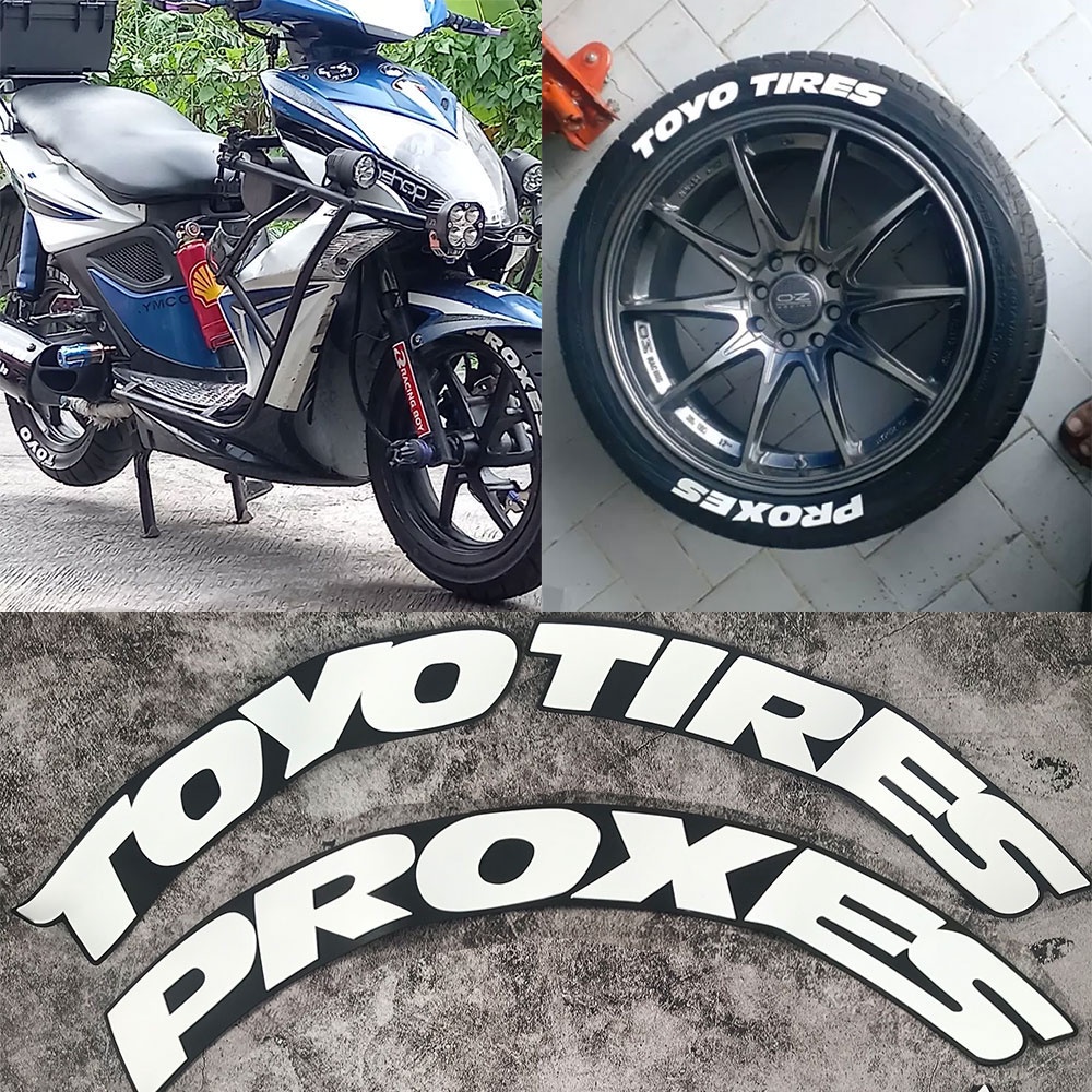 (1 Toyo Tires Proxes) Sticker Dekorasi Velg Mobil Motif Tulisan 3d Ukuran 2.7cm Can Decorate 1 Wheel