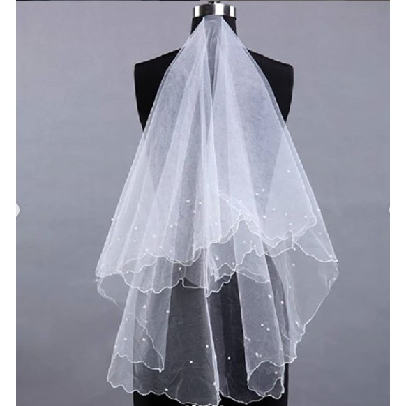 Veil pengantin mutiara 2 layer