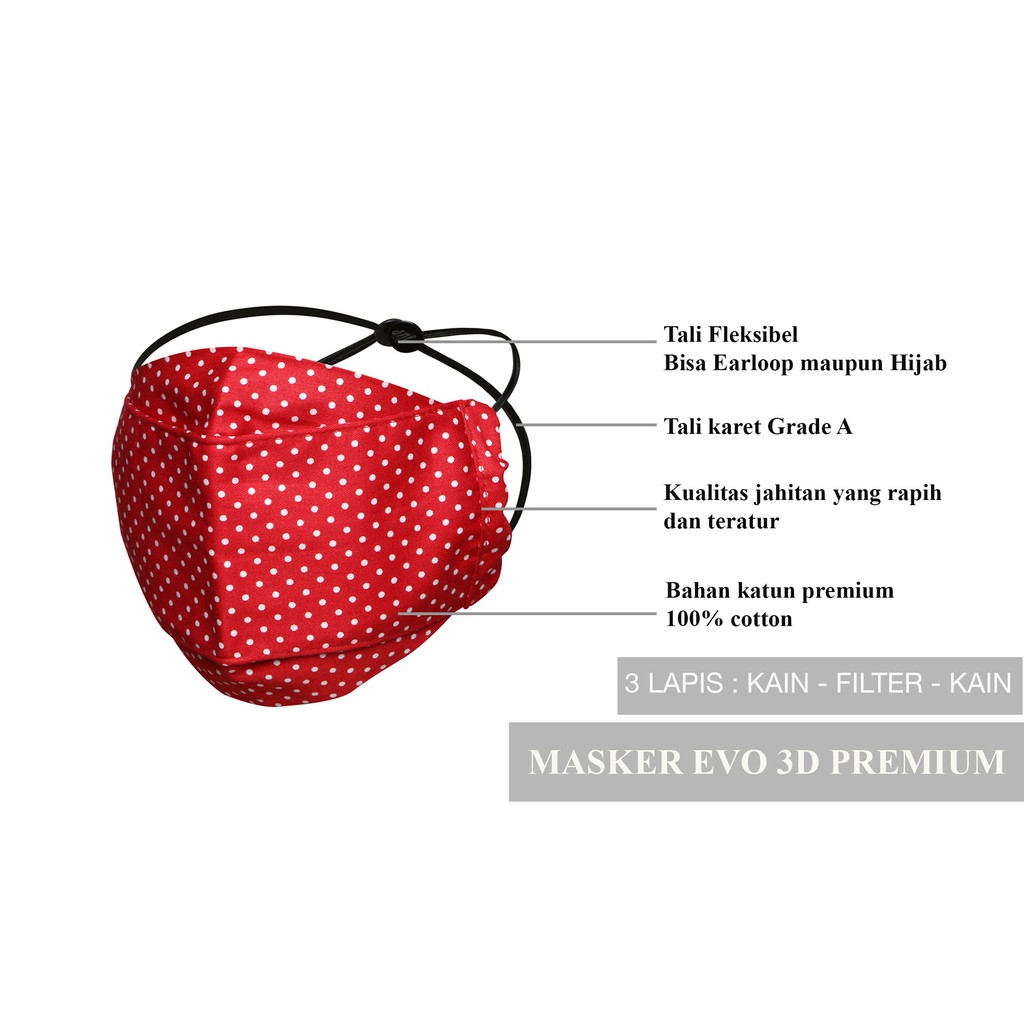 MASKER KAIN EVO 3D PREMIUM DEWASA