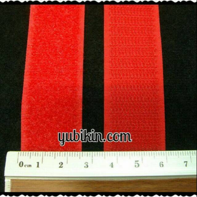 

1 Meter Velcro-Magic Tape-Perekat 2.5cm Merah