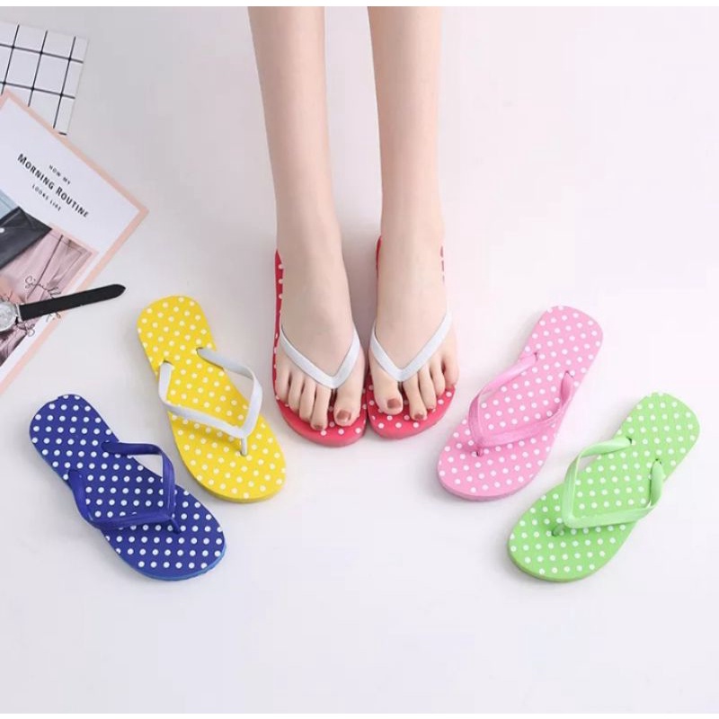 SANDAL JEPIT WANITA MOTIF (POLKADOT)