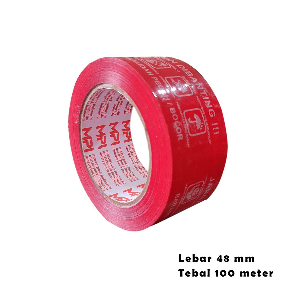 LAKBAN FRAGILE MERAH JANGAN DI BANTING 100 METER MASTER PACK INDONESIA