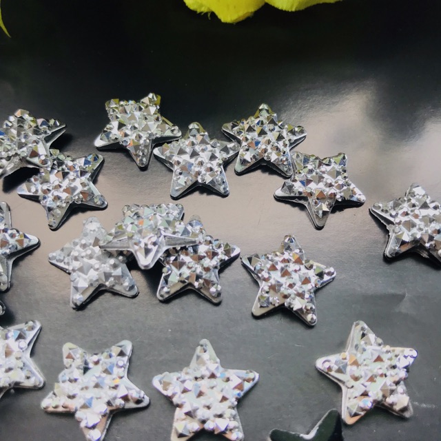 Silver Star Bintang 15mm isi 10pcs Bahan Craft Aksesoris Tasbih Bando jepit