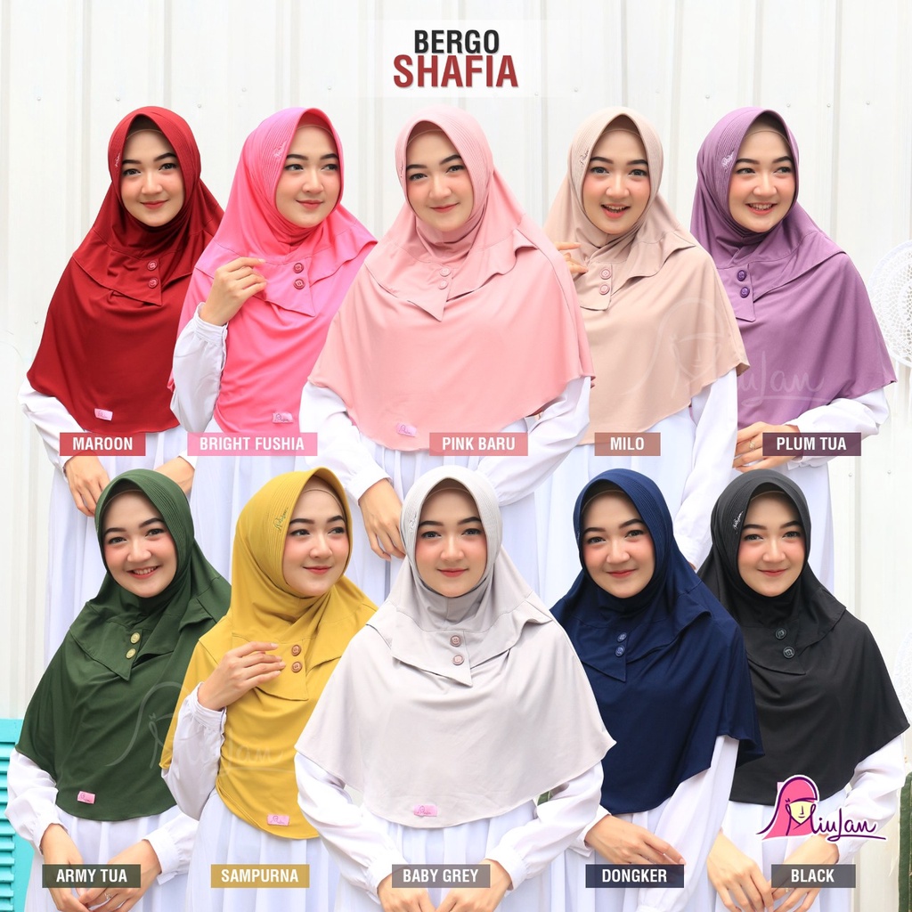Bergo Shafia Miulan / Jilbab Jersey Jumbo / Jilbab Jumbo Murah / Grosir Jilbab Jumbo Bermerek / Miul
