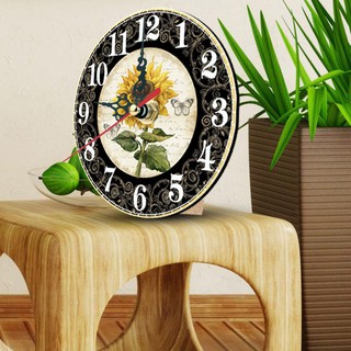 Jam Meja  Unik Vintage  Retro Sunflower dari Kayu  Model 