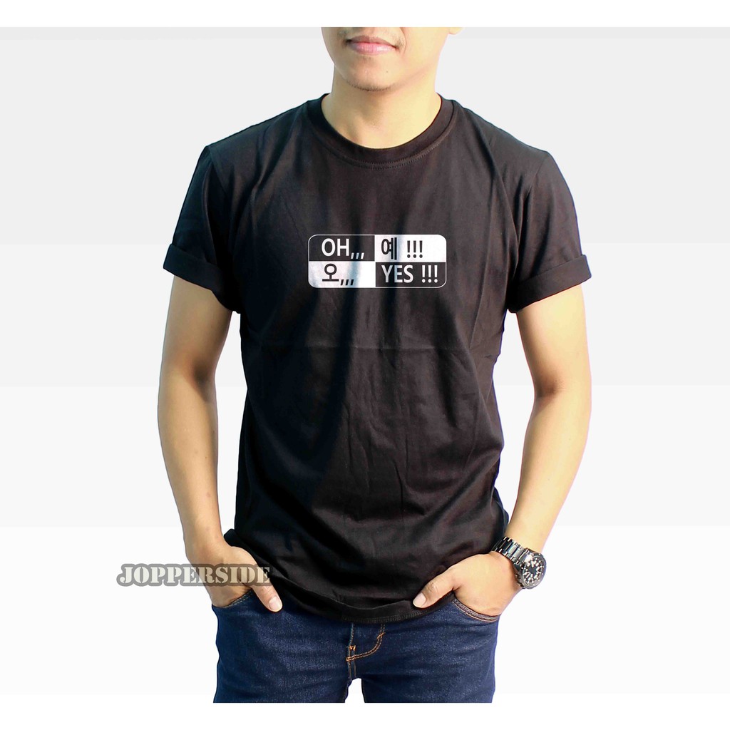 JOPPERSIDE TSHIRT KAOS DISTRO TULISAN OH YES KOREA KOREAN STYLE PRIA ORIGINAL PREMIUM TS77