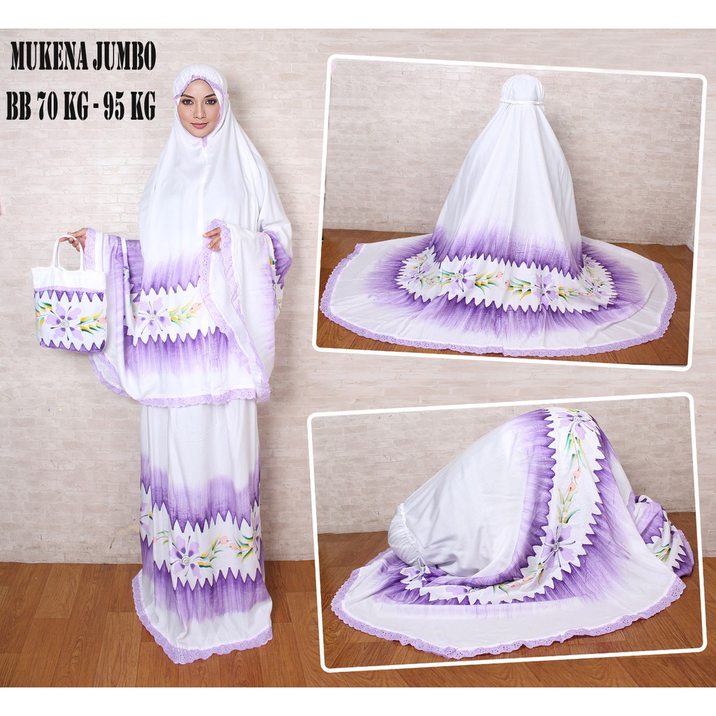 Slash Fashion Muslim Mukena Jumbo Mega Mendung SERI TERBARU - Ungu