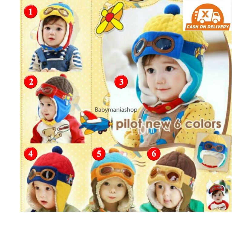 Topi Pilot Korea New Model Pilot Hat Topi Anak Topi Bayi Topi Baby Topi Balita Babymaniashop