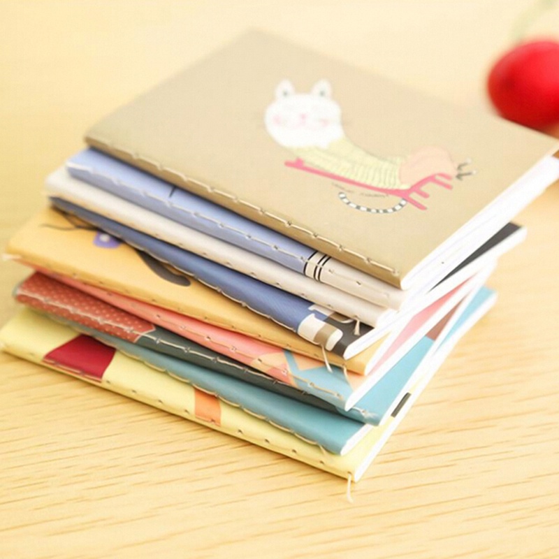 (LUCKID) 1pc Buku Notebook / Catatan / Jurnal / Diary Mini Motif Kartun Lucu