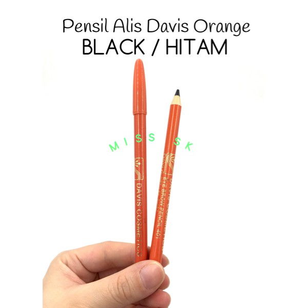 Pensil Alis DAVIS Dark Brown / Black / Cokelat / Hitam / Eyebrow Pencil Eyebrow Brown &amp; Black- 1 PCS