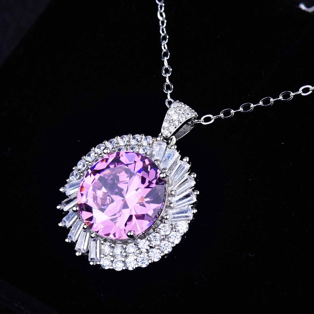 Luxurious and Personalized Design Pink Moissanite Necklace