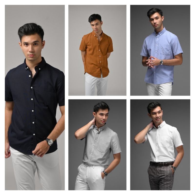 EXETER WHITE BUTTON SHORT SLEEVE SHIRT PREPPSTUDIO