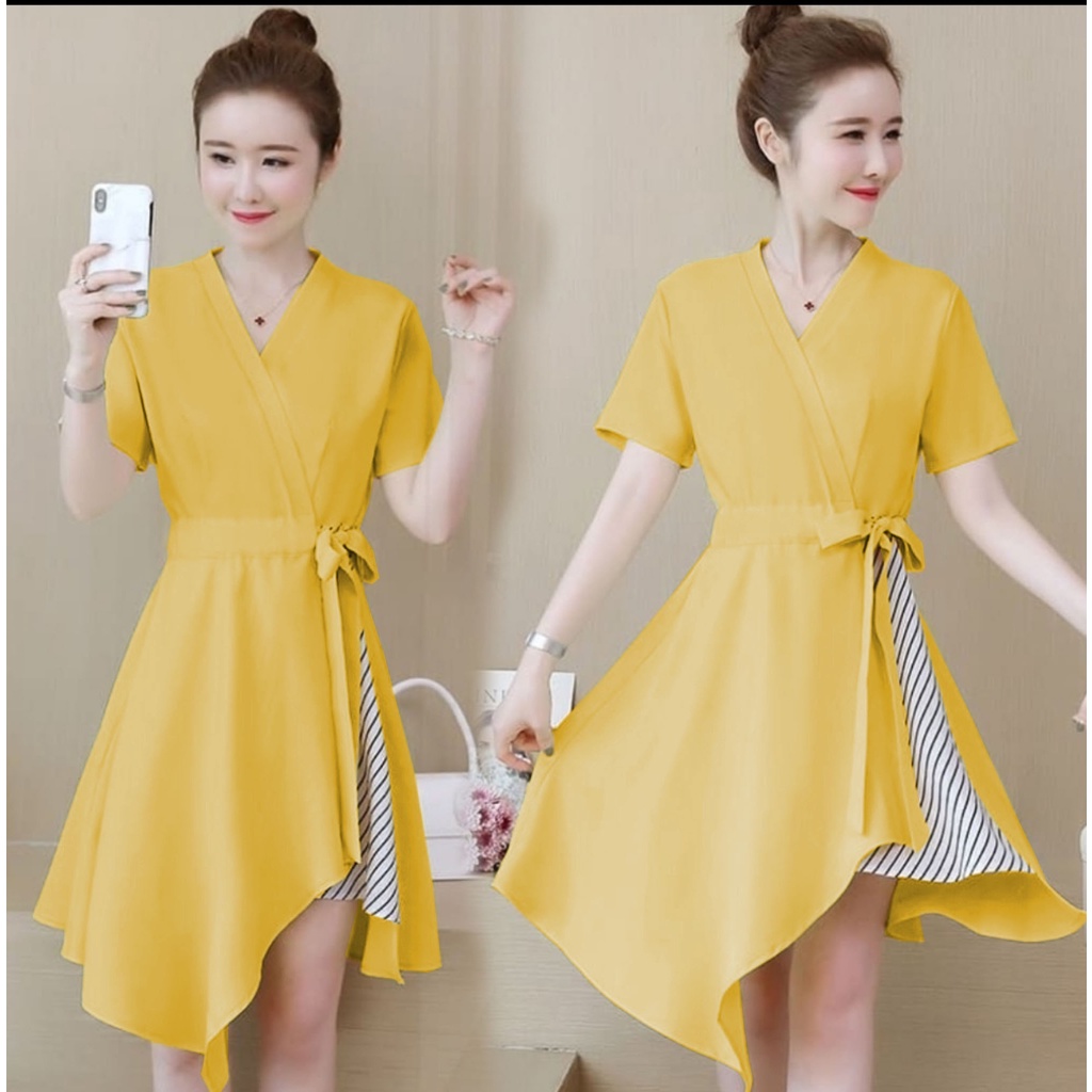 FWG - ELIVA DRESS STRIPE / DRESS / DRESS WANITA / DRESS KOREA / BAJU WANITA / GAUN PESTA