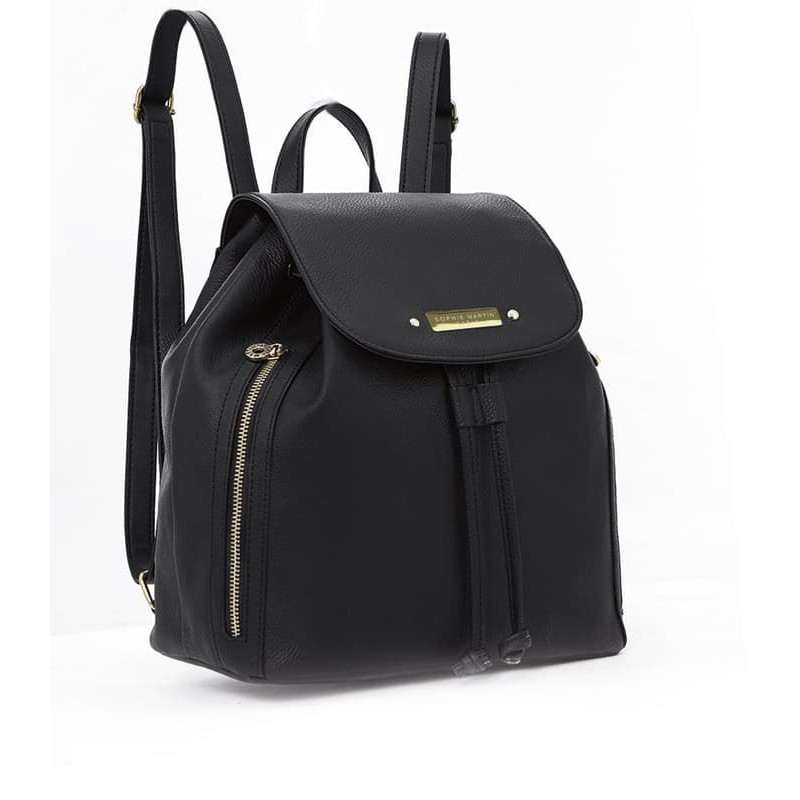TAS RANSEL WANITA SOPHIE MARTIN BACKPACK HITAM KULIT CHEEZE T4490B5 A