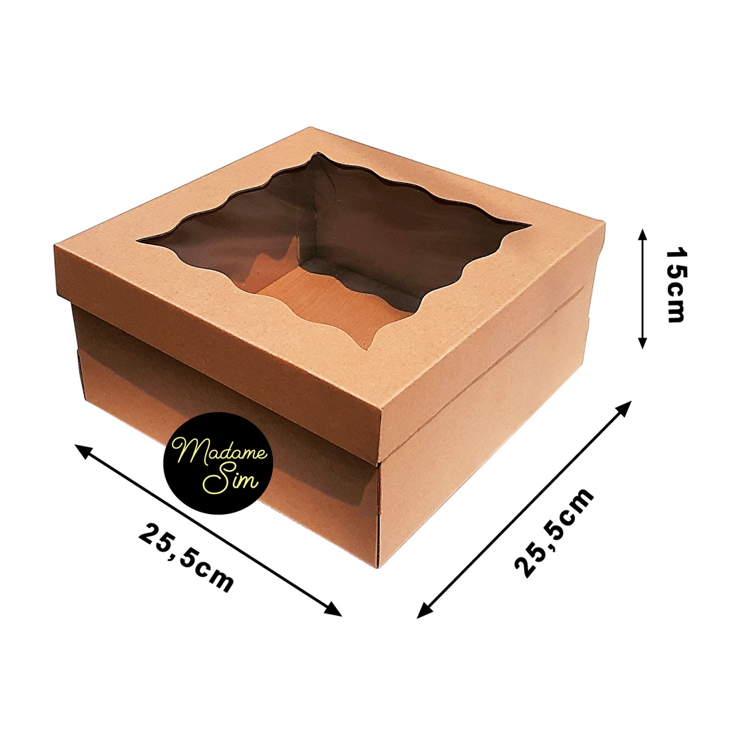 

KOTAK KUE - CAKE BOX - DUS BOLU 25x25x15 - MS-02 (ISI 10 PCS)