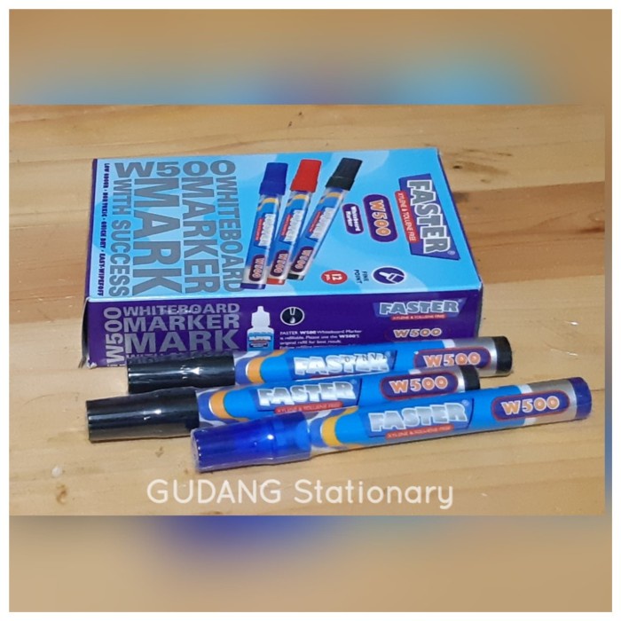 

Spidol Whiteboard Marker Faster W500 ( Isi 12 Piece ) - Biru promo