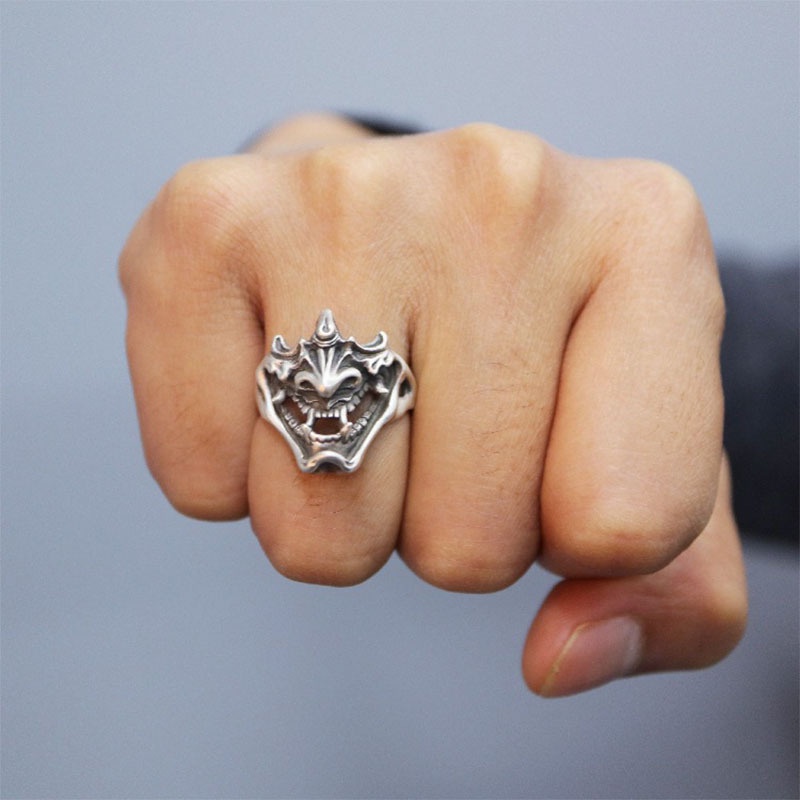 Cincin Model Terbuka Bahan alloy Desain Iblis Gaya Eropa / Amerika / retro adjustable Untuk Wanita