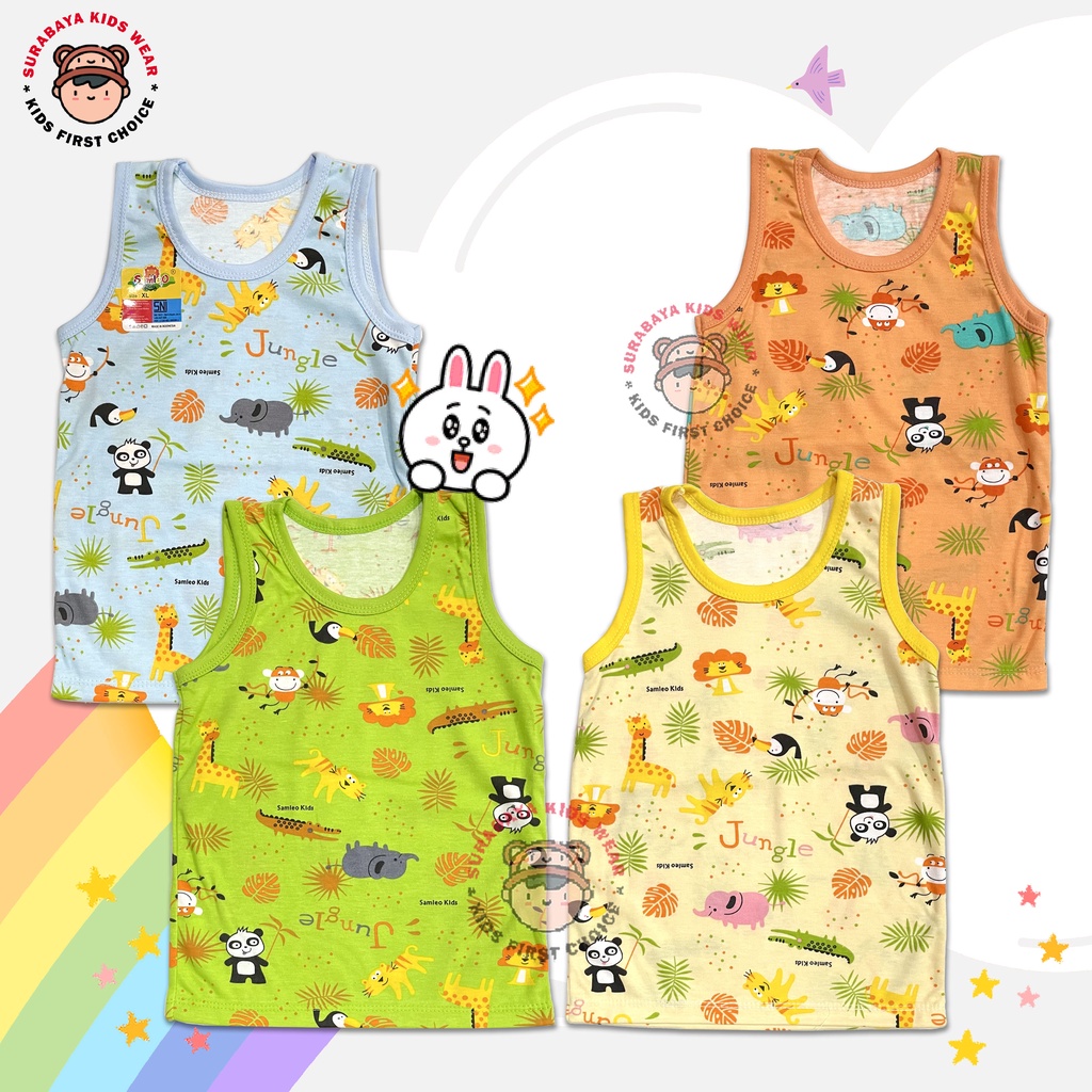 Kaos Singlet Anak Laki - Laki Warna Motif Panda