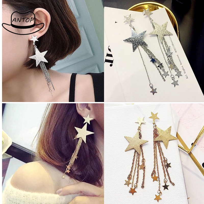 Antop！Anting Panjang Pentagram Rumbai