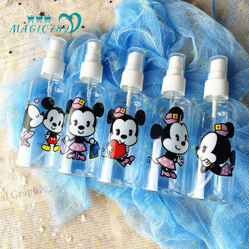 Magic789 Botol Spray Kosong 100ml Bahan Plastik Desain Kartun Mickey/Minnie Mouse