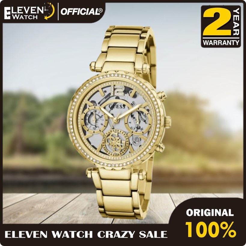 [Promo] Jam Tangan Wanita Guess GW0403L2 Solstice Gold Tone Case Gold Tone Stainless Steel  Garansi 