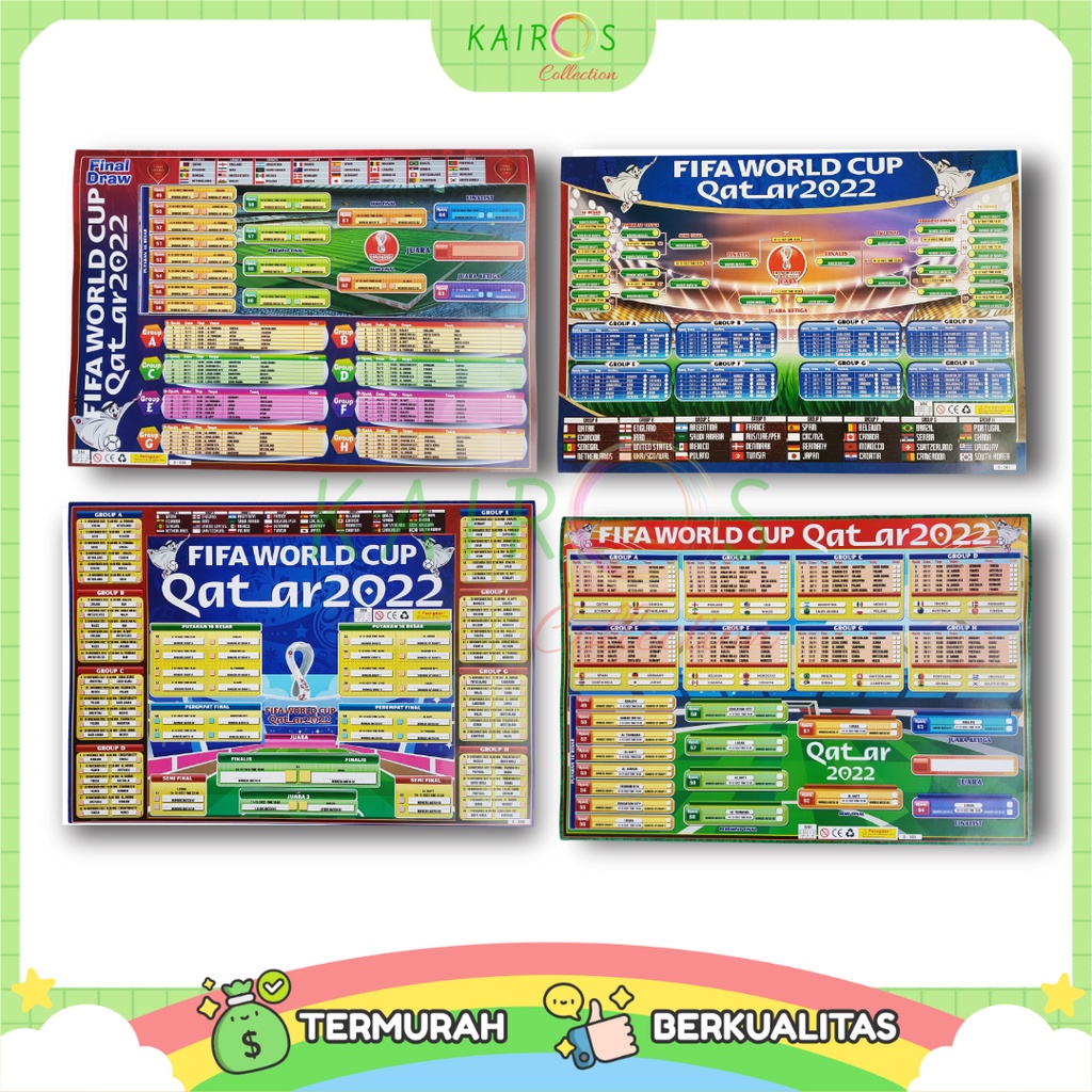 Poster dinding Jadwal Bola Piala Dunia Fifa World Cup Qatar 2022