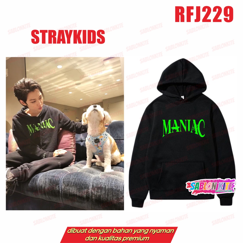 MURAH!!! HOODIE KPOP KOREAN STRAYKIDS MANIAC RFJ229 LOGO BESAR