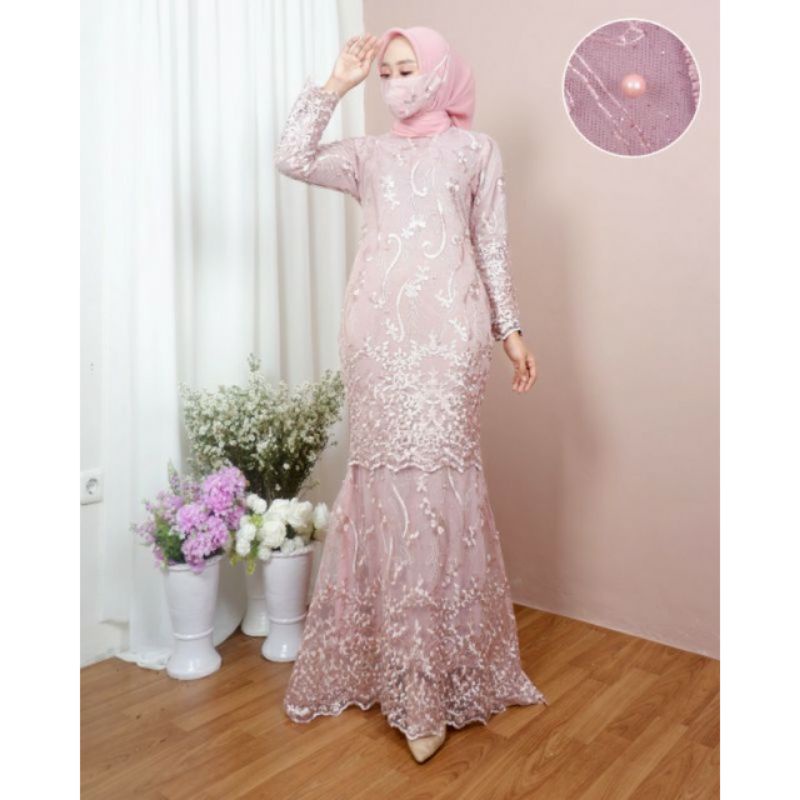 ( REALPICT) Kebaya / Gamis Duyung / Kebaya Gamis Modern / Kebaya Original Novie / Gamis Pesta Mewah