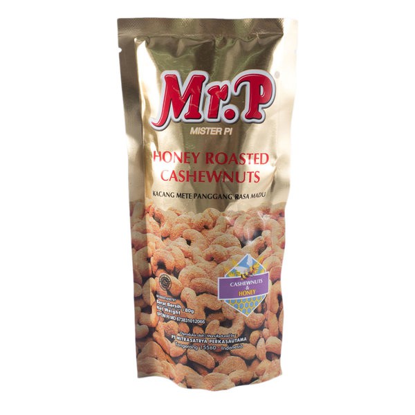 

MR-P Honey Roasted Cashewnuts 80g - Kacang Mete Panggang Rasa Madu