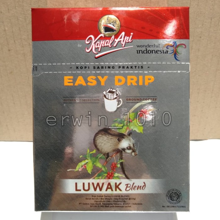 

Kapal Api Easy Drip Tana Toraja Luwak Blend 50gr (5 sachet @ 10gr)