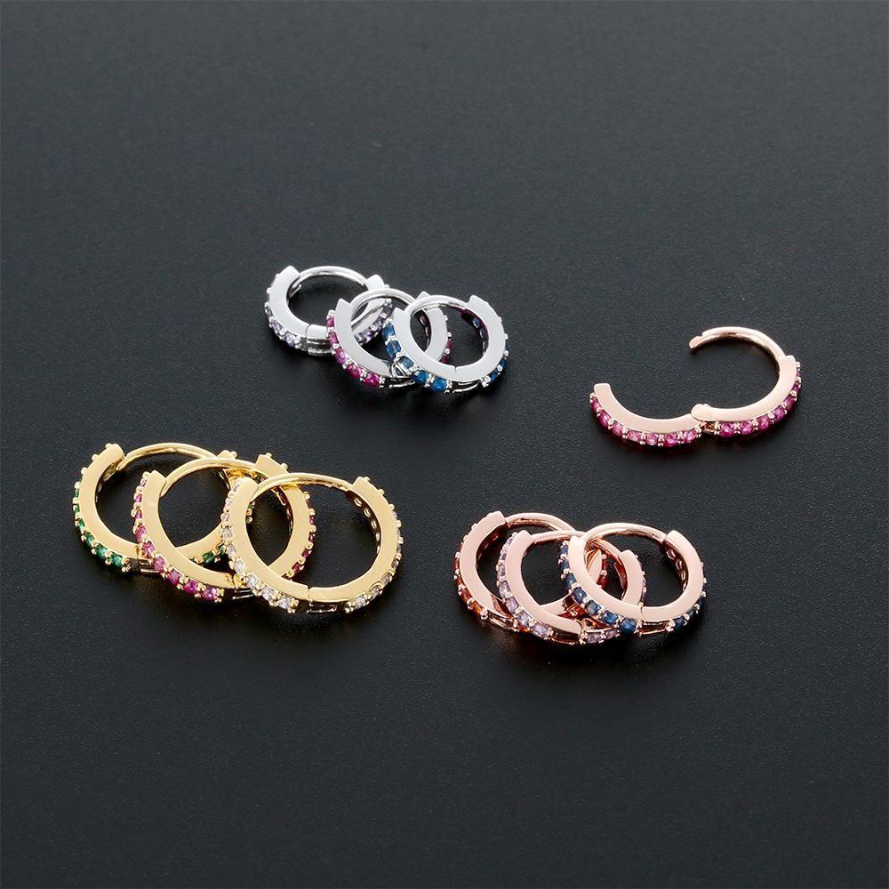 Nanas 1PC CZ Tindik Telinga6Per8/10mm Helix Cartilage Tragus Daith Keong Snug Nose Ring