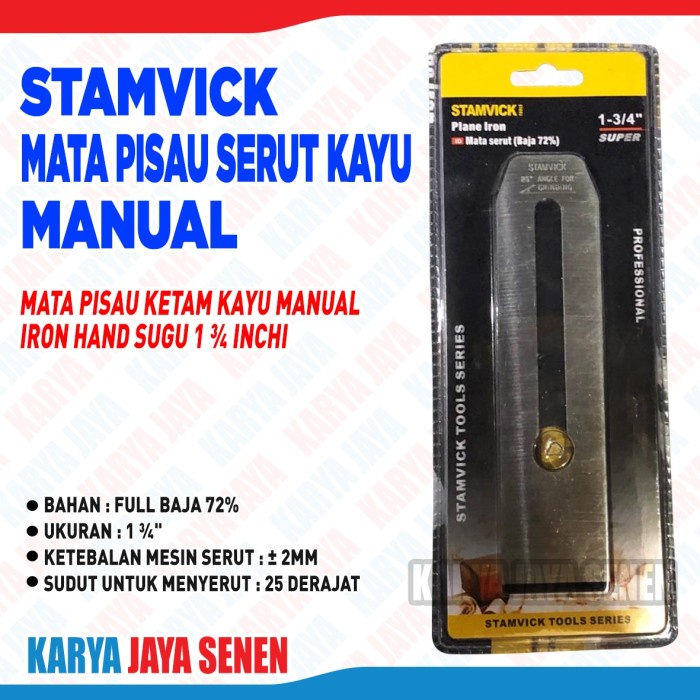 

UKIR-ALAT- MATA PISAU KETAM SERUT KAYU MANUAL STAMVICK 1 3/4" IRON HAND SUGU PLNR -ALAT-UKIR.