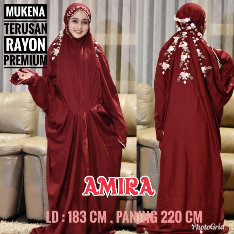 mukena terusan bordir tile rambat