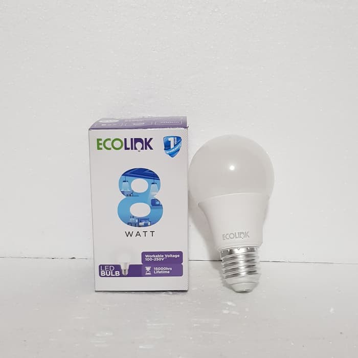 Ecolink LED Bulb 8 W Lampu LED E27 8Watt Ecolink Bohlam Bulb 8 Watt LED Ecolink 8W 6000 K dan 3000 K