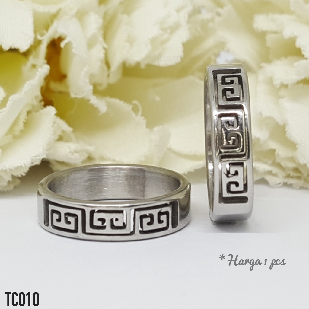 PGX Cincin Titanium Couple Emas Tunangan Aksesoris Fashion Perhiasan Anti Karat - TC010