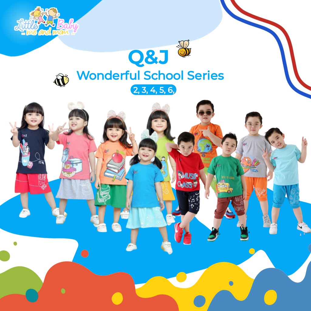 Setelan Q&J Wonder Ful School Setelan Anak Kids Setelan Anak Cewek Setelan Anak Q&j Laki-Laki