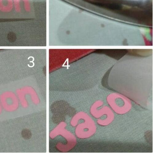 

❁ Sticker Label Nama Baju model cutting sticker bahan seperti sablon ❃