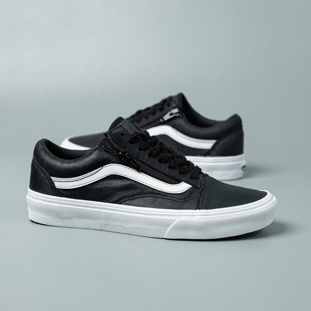 Vans Old Skool Zip Leather Black White Global Release