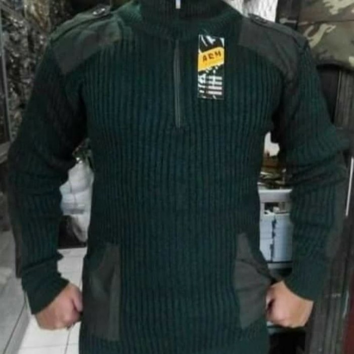 BP Sweater loreng army rajut asli tactical polos kartika keren tebal hangat elastis