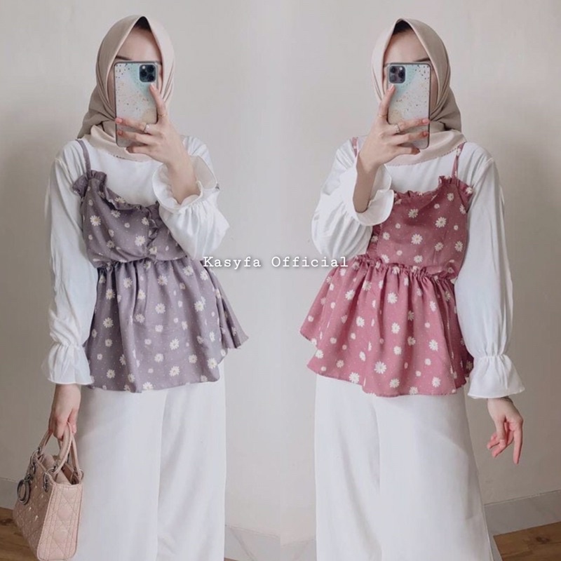 QUEEN DAISY BLOUSE // BLOUSE POLOS KOMBI MOTIF BUNGA