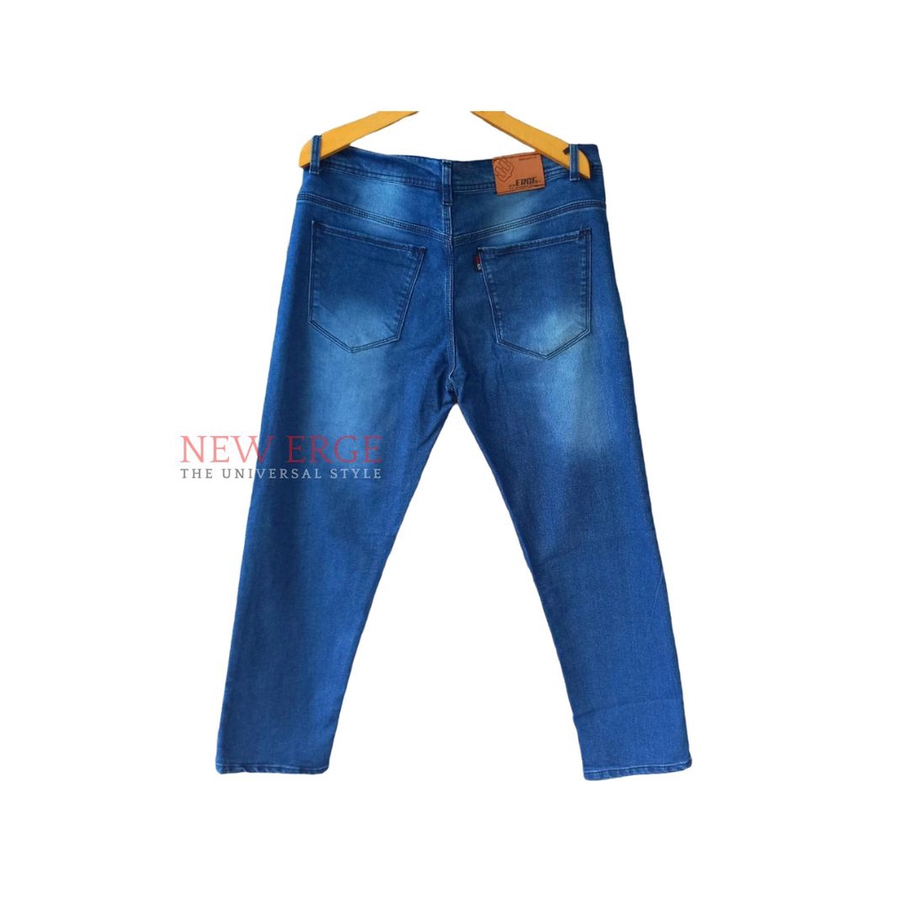 Celana jeans panjang pria slimfit jumbo melar big size 41 - 46