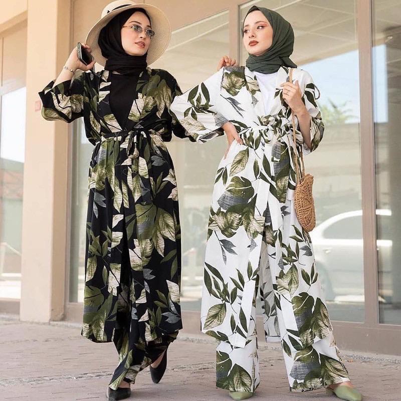 1KG MUAT 4SET | LEAFY ONE SET RAYON PREMIUM DAILY SET HITS SELEBGRAM FASHION WANITA MUSLIMAH