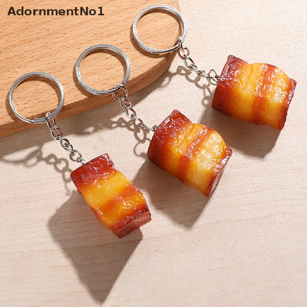 [AdornmentNo1] Creative Funny PVC Food Keychain Pig's Trotters Chicken Wings Metal Keyring Gift [new]