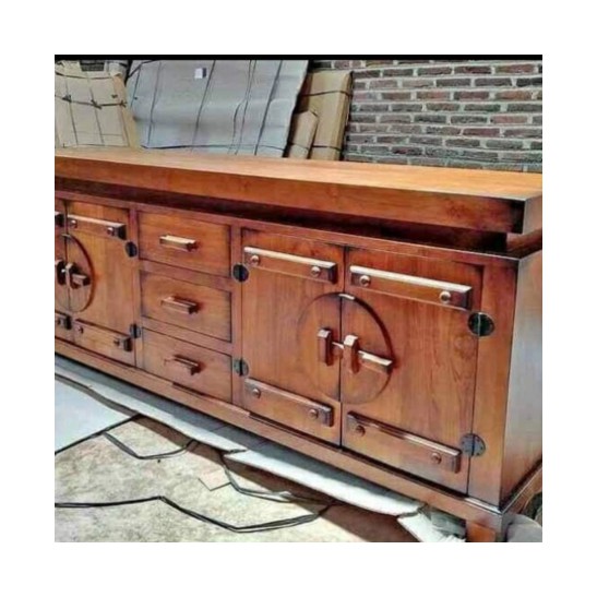 BUFFET MEJA TV RAK JATI 2 METER FURNITURE LANCAR MEBEL JEPARA TERBARU