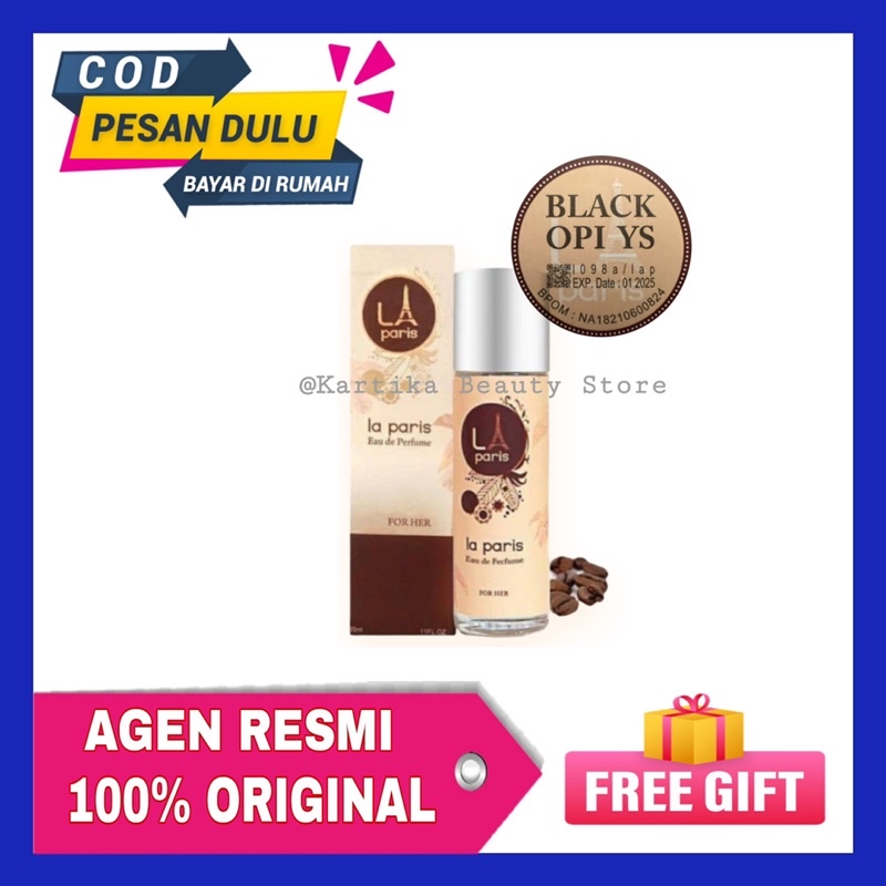 (FREE GIFT) READY SIAP KIRIM LA PARIS PARFUM BLACK OPI PARFUM WANITA BPOM ORIGINAL 100%