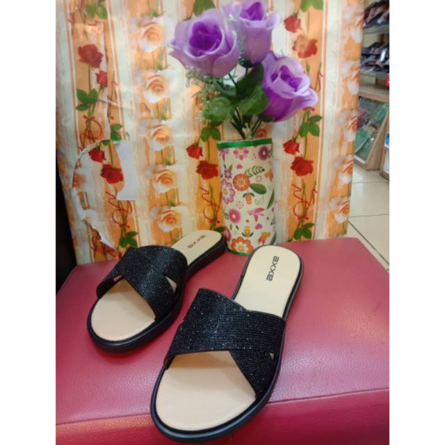 Sandal Axxe Glory gold and hitam