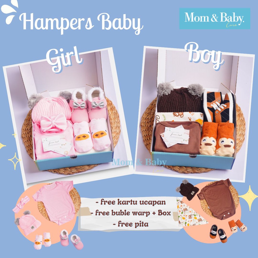 Hampers Bayi Premium Newborn Baby Gift Set Unisex Kado Lahiran Parcel Bayi Laki-laki Perempuan n