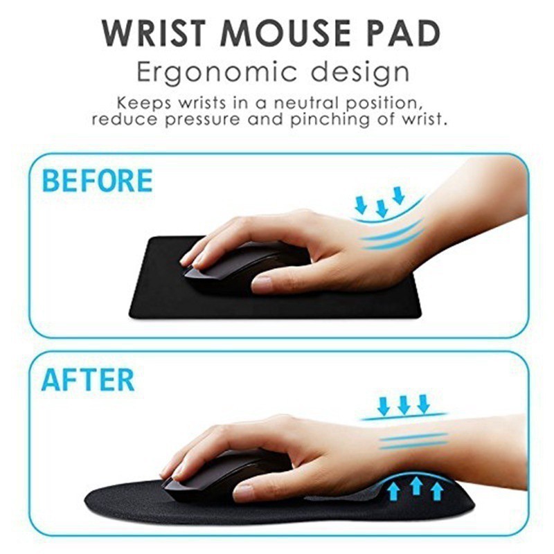 Non-slip Mouse Pad Trackball Menebal Alas Mouse Dengan Pergelangan Tangan Istirahat Mousepad Tikus Tikar Desktop PC Komputer Laptop